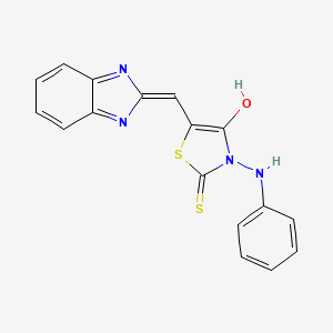 (Z)-5-((1H-benzo[d]imidazol-2-yl)methylene)-3-(phenylamino)-2-thioxothiazolidin-4-one