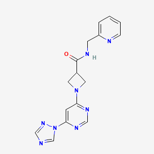 1-(6-(1H-1,2,4-triazol-1-yl)pyrimidin-4-yl)-N-(pyridin-2-ylmethyl)azetidine-3-carboxamide