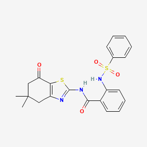 N-(5,5-dimethyl-7-oxo-4,5,6,7-tetrahydrobenzo[d]thiazol-2-yl)-2-(phenylsulfonamido)benzamide