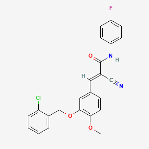 (E)-3-[3-[(2-chlorophenyl)methoxy]-4-methoxyphenyl]-2-cyano-N-(4-fluorophenyl)prop-2-enamide