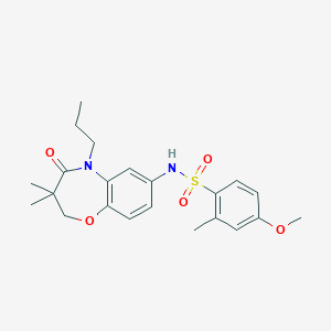 N-(3,3-dimethyl-4-oxo-5-propyl-2,3,4,5-tetrahydrobenzo[b][1,4]oxazepin-7-yl)-4-methoxy-2-methylbenzenesulfonamide
