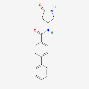 molecular formula C17H16N2O2 B2800496 N-(5-oxopyrrolidin-3-yl)-[1,1'-biphenyl]-4-carboxamide CAS No. 1351611-33-0