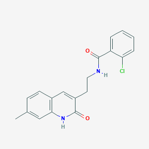 2-chloro-N-[2-(7-methyl-2-oxo-1H-quinolin-3-yl)ethyl]benzamide