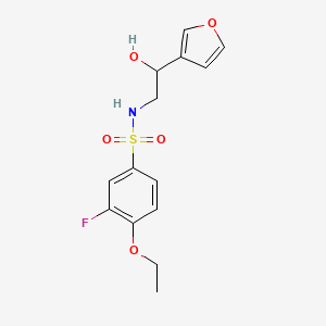 molecular formula C14H16FNO5S B2800498 4-乙氧基-3-氟-N-(2-(呋喃-3-基)-2-羟基乙基)苯基磺酰胺 CAS No. 1396865-39-6