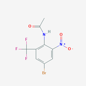 molecular formula C9H6BrF3N2O3 B2800500 2-乙酰氨基-5-溴-3-硝基苯三氟化物 CAS No. 179062-00-1