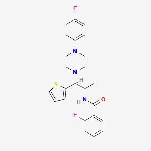 2-fluoro-N-{2-[4-(4-fluorophenyl)piperazin-1-yl]-1-methyl-2-thien-2-ylethyl}benzamide