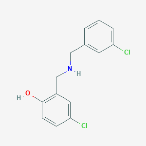 molecular formula C14H13Cl2NO B2800504 4-Chloro-2-{[(3-chlorobenzyl)amino]methyl}phenol CAS No. 1223888-25-2