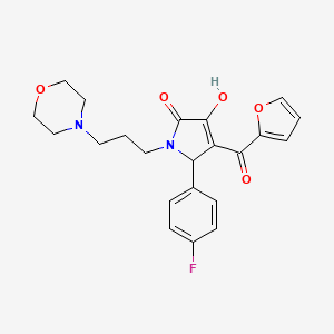 molecular formula C22H23FN2O5 B2800505 5-(4-fluorophenyl)-4-(furan-2-carbonyl)-3-hydroxy-1-(3-morpholinopropyl)-1H-pyrrol-2(5H)-one CAS No. 381710-47-0