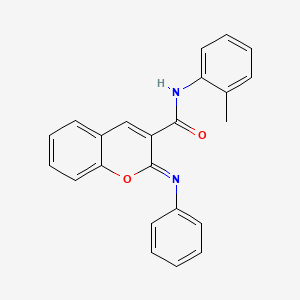 molecular formula C23H18N2O2 B2800506 (2Z)-N-(2-methylphenyl)-2-(phenylimino)-2H-chromene-3-carboxamide CAS No. 1327179-97-4