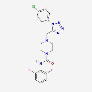 molecular formula C19H18ClF2N7O B2800509 4-((1-(4-chlorophenyl)-1H-tetrazol-5-yl)methyl)-N-(2,6-difluorophenyl)piperazine-1-carboxamide CAS No. 1049442-58-1