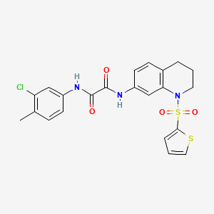 molecular formula C22H20ClN3O4S2 B2800511 N1-(3-氯-4-甲基苯基)-N2-(1-(噻吩-2-基磺酰)-1,2,3,4-四氢喹啉-7-基)草酰胺 CAS No. 898414-24-9