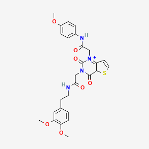 molecular formula C27H28N4O7S B2800514 N-[2-(3,4-二甲氧基苯基)乙基]-2-(1-{[(4-甲氧基苯基)羰胺基]甲基}-2,4-二氧代-1H,2H,3H,4H-噻吩[3,2-d]嘧啶-3-基)乙酰胺 CAS No. 912885-97-3