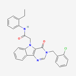 2-(3-(2-chlorobenzyl)-4-oxo-3H-pyrimido[5,4-b]indol-5(4H)-yl)-N-(2-ethylphenyl)acetamide