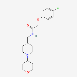 molecular formula C19H27ClN2O3 B2800529 2-(4-chlorophenoxy)-N-((1-(tetrahydro-2H-pyran-4-yl)piperidin-4-yl)methyl)acetamide CAS No. 2034571-08-7