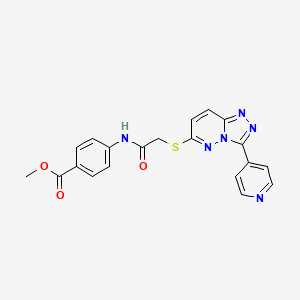 molecular formula C20H16N6O3S B2800533 甲基-4-(2-((3-(吡啶-4-基)-[1,2,4]三唑并[4,3-b]吡啶-6-基)硫基)乙酰胺基)苯甲酸酯 CAS No. 893133-58-9