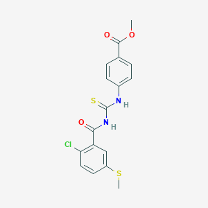 molecular formula C17H15ClN2O3S2 B280055 Methyl 4-[({[2-chloro-5-(methylsulfanyl)benzoyl]amino}carbothioyl)amino]benzoate 