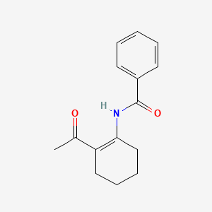 molecular formula C15H17NO2 B2800557 N-(2-acetylcyclohex-1-en-1-yl)benzamide CAS No. 23674-49-9