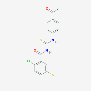 molecular formula C17H15ClN2O2S2 B280056 N-[(4-acetylphenyl)carbamothioyl]-2-chloro-5-(methylsulfanyl)benzamide 