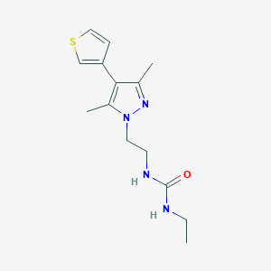 molecular formula C14H20N4OS B2800560 1-(2-(3,5-dimethyl-4-(thiophen-3-yl)-1H-pyrazol-1-yl)ethyl)-3-ethylurea CAS No. 2034325-80-7