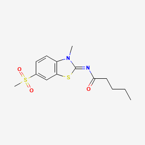 molecular formula C14H18N2O3S2 B2800564 (Z)-N-(3-甲基-6-(甲磺基)苯并[d]噻唑-2(3H)-基)戊酰胺 CAS No. 1164457-38-8