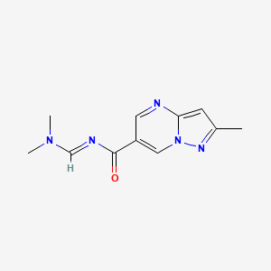 molecular formula C11H13N5O B2800571 N-[(E)-(dimethylamino)methylidene]-2-methylpyrazolo[1,5-a]pyrimidine-6-carboxamide CAS No. 400083-80-9