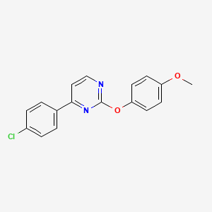 molecular formula C17H13ClN2O2 B2800572 4-(4-Chlorophenyl)-2-(4-methoxyphenoxy)pyrimidine CAS No. 339106-11-5