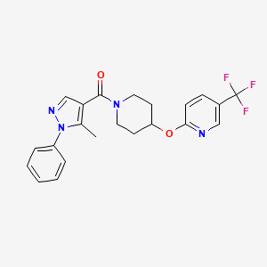 (5-methyl-1-phenyl-1H-pyrazol-4-yl)(4-((5-(trifluoromethyl)pyridin-2-yl)oxy)piperidin-1-yl)methanone