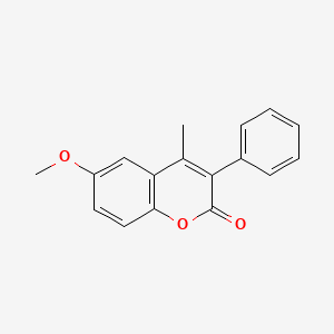 molecular formula C17H14O3 B2800580 6-Methoxy-4-methyl-3-phenylcoumarin CAS No. 115059-27-3