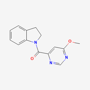 molecular formula C14H13N3O2 B2800588 Indolin-1-yl(6-methoxypyrimidin-4-yl)methanone CAS No. 2034256-11-4