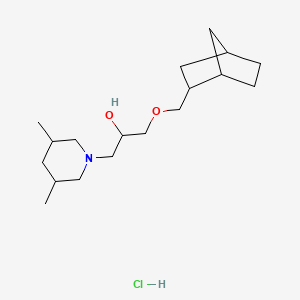 molecular formula C18H34ClNO2 B2800596 1-((1R,4S)-bicyclo[2.2.1]heptan-2-ylmethoxy)-3-(3,5-dimethylpiperidin-1-yl)propan-2-ol hydrochloride CAS No. 1217808-18-8