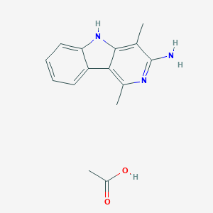molecular formula C15H17N3O2 B028006 3-氨基-1,4-二甲基-5H-吡啶并[4,3-b]吲哚乙酸盐 CAS No. 68808-54-8