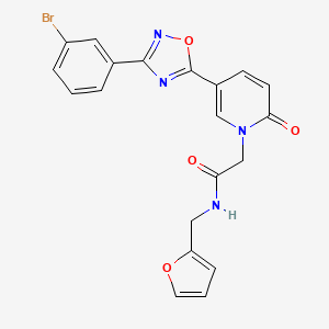 molecular formula C20H15BrN4O4 B2800607 2-(5-(3-(3-bromophenyl)-1,2,4-oxadiazol-5-yl)-2-oxopyridin-1(2H)-yl)-N-(furan-2-ylmethyl)acetamide CAS No. 1326845-79-7