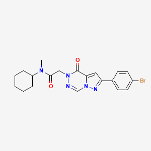 molecular formula C20H22BrN5O2 B2800608 2-(2-(4-溴苯基)-4-氧代吡唑并[1,5-d][1,2,4]三嗪-5(4H)-基)-N-环己基-N-甲基乙酰胺 CAS No. 1326905-43-4