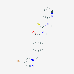 molecular formula C17H14BrN5OS B280061 4-[(4-bromo-1H-pyrazol-1-yl)methyl]-N-(pyridin-2-ylcarbamothioyl)benzamide 