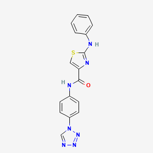 molecular formula C17H13N7OS B2800612 N-(4-(1H-tetrazol-1-yl)phenyl)-2-(phenylamino)thiazole-4-carboxamide CAS No. 1202996-63-1