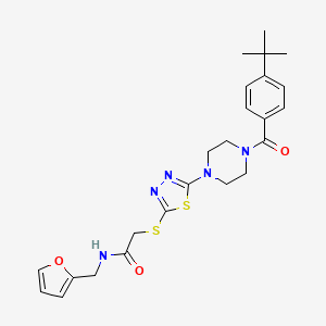 molecular formula C24H29N5O3S2 B2800613 2-((5-(4-(4-(tert-butyl)benzoyl)piperazin-1-yl)-1,3,4-thiadiazol-2-yl)thio)-N-(furan-2-ylmethyl)acetamide CAS No. 1207028-31-6