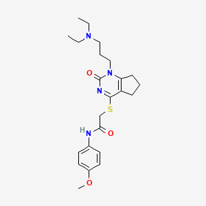 2-((1-(3-(diethylamino)propyl)-2-oxo-2,5,6,7-tetrahydro-1H-cyclopenta[d]pyrimidin-4-yl)thio)-N-(4-methoxyphenyl)acetamide