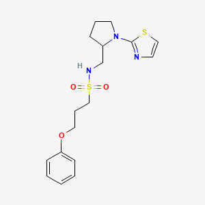 3-phenoxy-N-((1-(thiazol-2-yl)pyrrolidin-2-yl)methyl)propane-1-sulfonamide