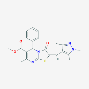 methyl 7-methyl-3-oxo-5-phenyl-2-[(1,3,5-trimethyl-1H-pyrazol-4-yl)methylene]-2,3-dihydro-5H-[1,3]thiazolo[3,2-a]pyrimidine-6-carboxylate