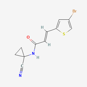molecular formula C11H9BrN2OS B2800621 (E)-3-(4-Bromothiophen-2-yl)-N-(1-cyanocyclopropyl)prop-2-enamide CAS No. 1436371-27-5