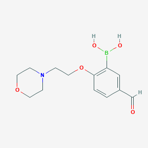 molecular formula C13H18BNO5 B2800623 5-甲酰基-2-(2-吗啉基乙氧基)苯硼酸 CAS No. 2377611-16-8