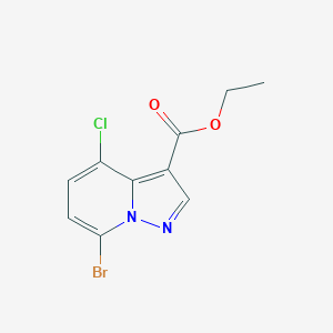 molecular formula C10H8BrClN2O2 B2800626 乙酸-7-溴-4-氯吡唑并[1,5-a]吡啶-3-酯 CAS No. 2102412-15-5