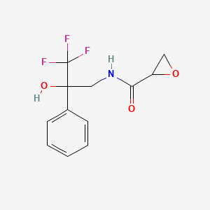 molecular formula C12H12F3NO3 B2800627 N-(3,3,3-Trifluoro-2-hydroxy-2-phenylpropyl)oxirane-2-carboxamide CAS No. 2411295-12-8