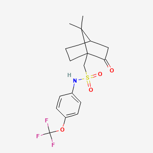 molecular formula C17H20F3NO4S B2800631 1-{7,7-二甲基-2-氧代-环己[2.2.1]庚烷-1-基}-N-(4-(三氟甲氧基)苯基)甲磺酰胺 CAS No. 1024169-38-7