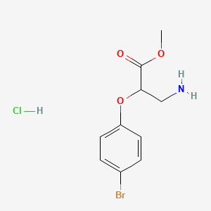 molecular formula C10H13BrClNO3 B2800639 Methyl 3-amino-2-(4-bromophenoxy)propanoate hydrochloride CAS No. 1803604-50-3