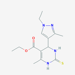 ethyl 4-(1-ethyl-3-methyl-1H-pyrazol-4-yl)-6-methyl-2-thioxo-1,2,3,4-tetrahydro-5-pyrimidinecarboxylate
