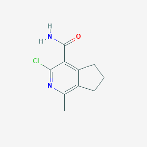 molecular formula C10H11ClN2O B2800648 3-Chloro-1-methyl-6,7-dihydro-5H-cyclopenta[c]pyridine-4-carboxamide CAS No. 2167205-35-6
