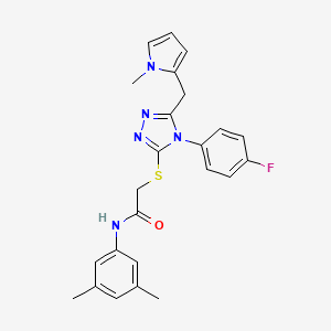 molecular formula C24H24FN5OS B2800650 N-(3,5-dimethylphenyl)-2-[[4-(4-fluorophenyl)-5-[(1-methyl-2-pyrrolyl)methyl]-1,2,4-triazol-3-yl]thio]acetamide CAS No. 847393-68-4