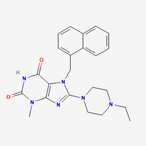 molecular formula C23H26N6O2 B2800667 8-(4-Ethylpiperazin-1-yl)-3-methyl-7-(naphthalen-1-ylmethyl)purine-2,6-dione CAS No. 887030-42-4