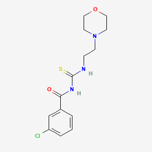 molecular formula C14H18ClN3O2S B2800674 3-chloro-N-(2-morpholin-4-ylethylcarbamothioyl)benzamide CAS No. 536722-46-0